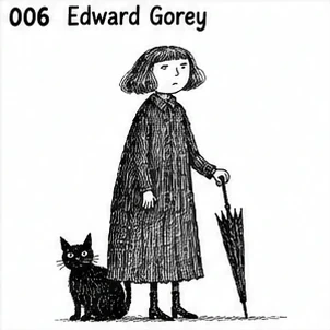 #006 Victorian Crosshatch Gothic Cartoon