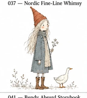 #037 Nordic Fine-Line Whimsy