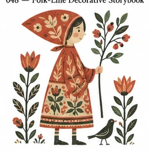 #048 Folk-Line Decorative Storybook