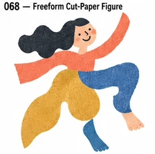 #068 Freeform Cut-Paper Figure