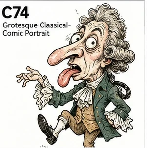 #074 Grotesque Classical-Comic Portrait