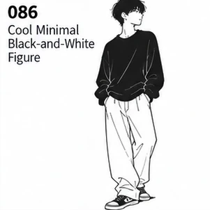 #086 Cool Minimal Black-and-White Figure