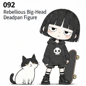 #092 Rebellious Big-Head Deadpan Figure