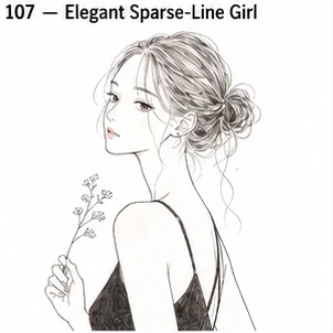 #107 Elegant Sparse-Line Girl