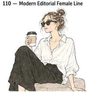 #110 Modern Editorial Female Line