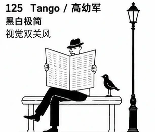 #125 Minimal Black-White Visual-Pun Cartoon