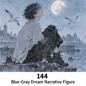 #144 Blue-Gray Dream Narrative Figure