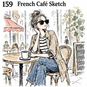#159 French Café Sketch