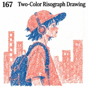 #167 Two-Color Risograph Drawing
