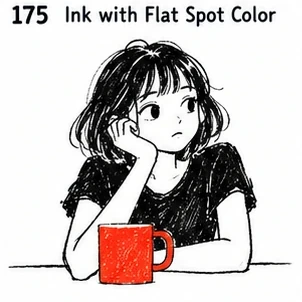 #175 Ink with Flat Spot Color