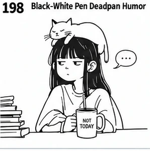 #198 Black-White Pen Deadpan Humor
