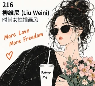 #216 时尚女性插画风
