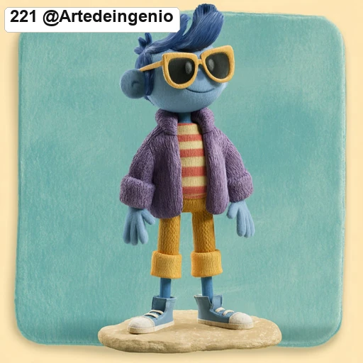 #221 Tactile Felt & Knitted 3D Puppet